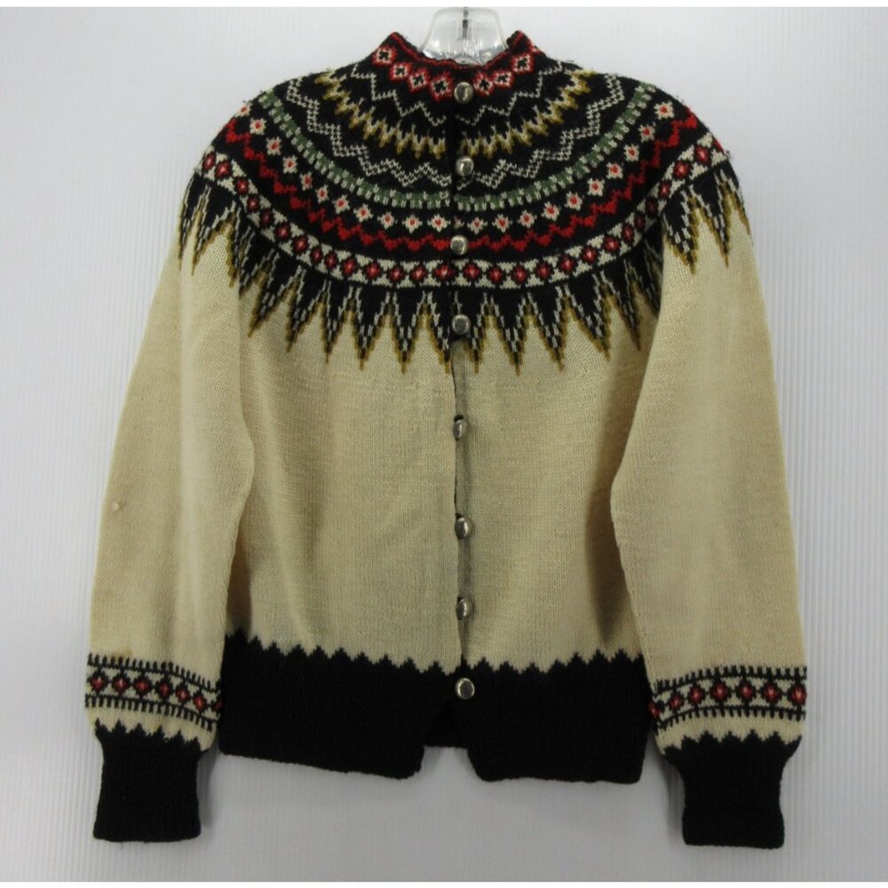 VINTAGE William Schmidt Co Oslo Sweater Small Cream Wool Norwegian *